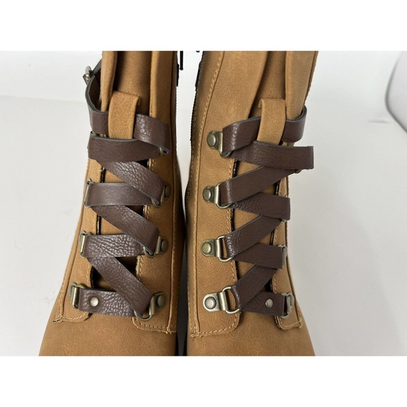 New Korks Reese Tan Dark Brown Nubuck Modern Short Riding Boot ~Size 7 - Picture 11 of 16